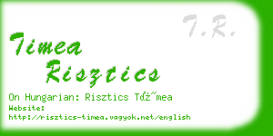 timea risztics business card